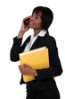Foto: Afro-American businesswoman talking on her cell Afro-American businesswoman talking on her cell