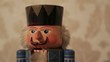 Colorful nutcracker toy opening and closing his mouth
