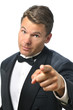 Photo: Tux man points finger Tux man points finger