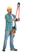 Tradesman holding up a pair of large clippers