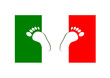orme di piedi su bandiera