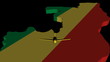 Plane and Republic of Congo map flag animation