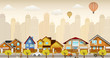 Flat city life (retro colors)