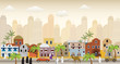Oriental city illustration