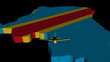 Plane and Democratic Republic of Congo map flag animation
