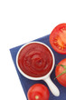 fresh tomato and ketchup