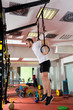 Crossfit fitness dip ring man dipping exercise workout