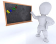 man with school chalk board back to school