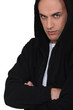 Portrait of hooded man