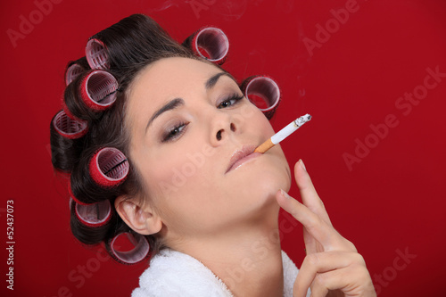 Photo: Smoking women in the salon Smoking women in the salon