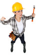 A female construction worker