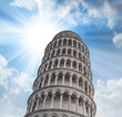The famous leaning tower in Pisa, Italy