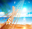 lying in the hammock on the beach