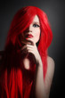 Red hair woman hairstyle portrait