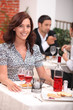 Woman having meal