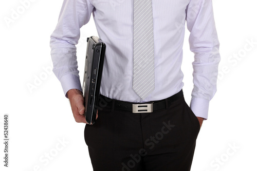 Photo: Man with a tie and a laptop Man with a tie and a laptop
