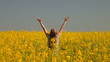 Little Girl Enjoying The Summer In Yellow Meadow