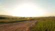 Morning rural landscape at sunrise