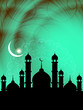 religious eid background with mosque.