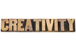 Photo: creativity word in wood type creativity word in wood type