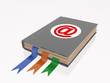 Illustration: Book with e-mail sign Book with e-mail sign