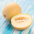 Still life food: Galia melon, studio shot