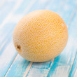 Close-up shot of a ripe Galia melon