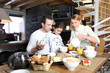 Family having breakfast