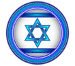 Embroidered button on the Israel Flag.Vector