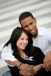 Foto: Affection mixed couple outdoors Affection mixed couple outdoors