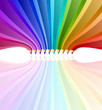 Abstract background with art pencils. Vector