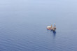 Aerial View of Tender Drilling Oil Rig in The Ocean