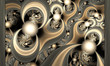 Pattern from being shone spheres and curves. Computer generated