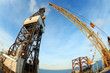Jack Up Offshore Oil Drilling Rig with Fish Eye Angle Perspectiv