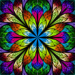 Multicolor beautiful fractal flower. Computer generated graphics
