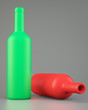 Two blank wine bottles