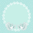 Romantic background with doves for wedding cards, invitations