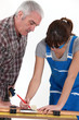 A carpenter and his apprentice.
