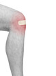 Healing plaster on knee.