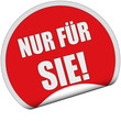 Illustration: Sticker rot rund cu NUR FÜR SIE! Sticker rot rund cu NUR FÜR SIE!