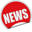 Illustration: Sticker rot rund cu NEWS Sticker rot rund cu NEWS