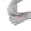 Adhesive Healing plaster on hand.