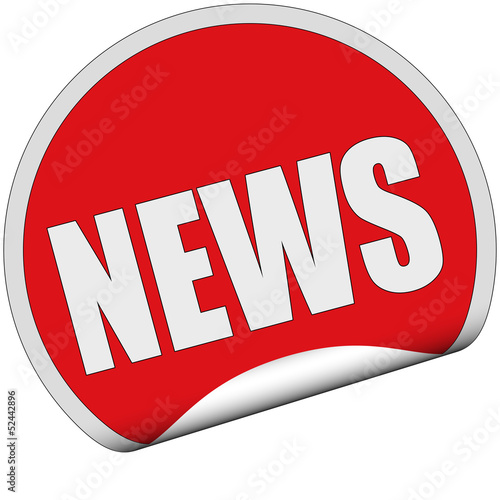 Illustration: Sticker rot rund cu NEWS Sticker rot rund cu NEWS