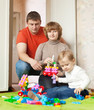 family of three in home
