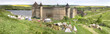 ancient castle panorama with river
