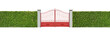 partail rouge avec haie de lauier,