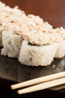 sushi with chopsticks
