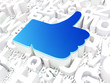 Social media concept: Like on alphabet background