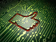 Social media concept: Like on circuit board background