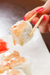 sushi with chopsticks